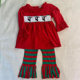 Smocked Lineman Christmas 2 pc set